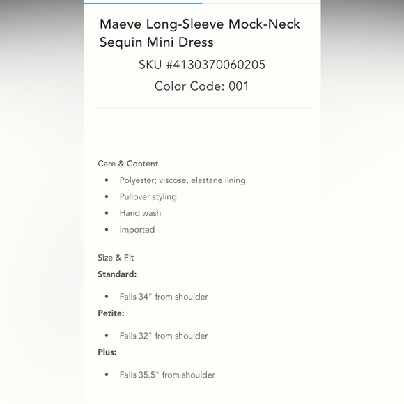 Anthropologie NWT Maeve Long-Sleeve Mock Neck Sequin Mini Dress size XXS. - Picture 6 of 13